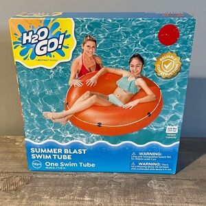 Summer Blast Swim Tube H20 Go! Red 46” Pool Float Ages 12+ NIB